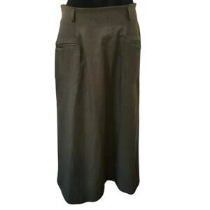 Vintage Koret High Waisted Midi Skirt Olive Green Business Casual Retro Size 14